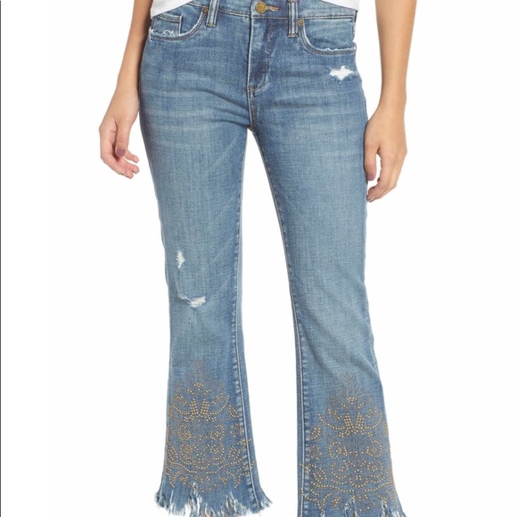BLANKNYC DENIM-STUDDED CROP FLARE JEANS- Retail! - Picture 4 of 8